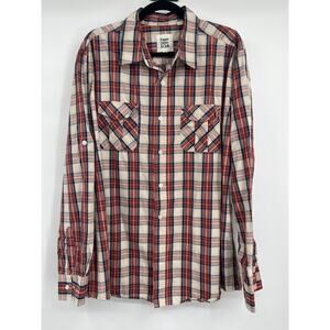 Paper Denim & Cloth Mens Plaid Button Down Shirt Long Sleeve Size XL